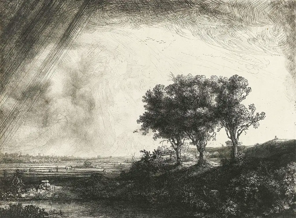 The Three Trees in Detail Rembrandt
